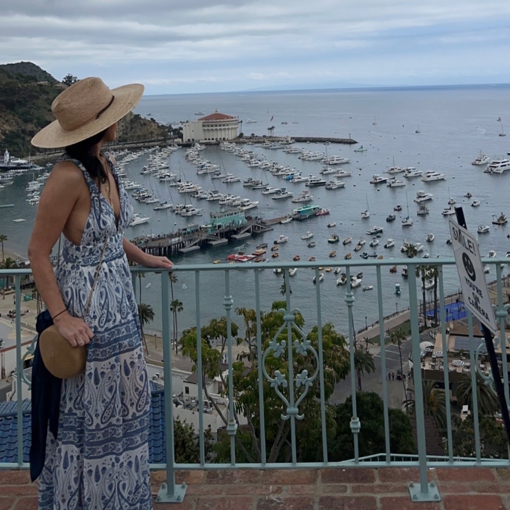 Beautiful blue & white maxi. Good coverage, comfy & no bra required.